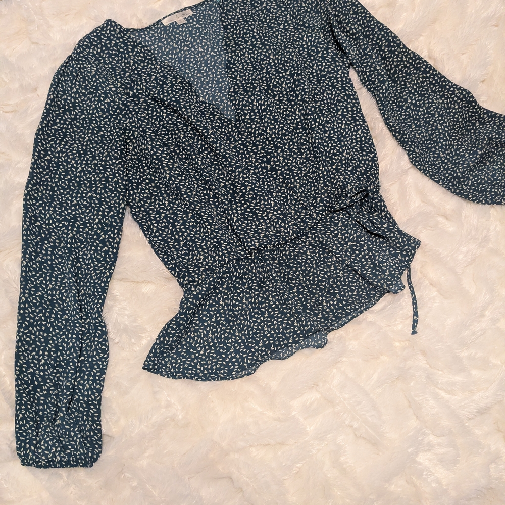 Nine Britton Teal Patterned Blouse